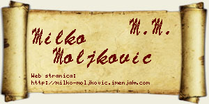 Milko Moljković vizit kartica